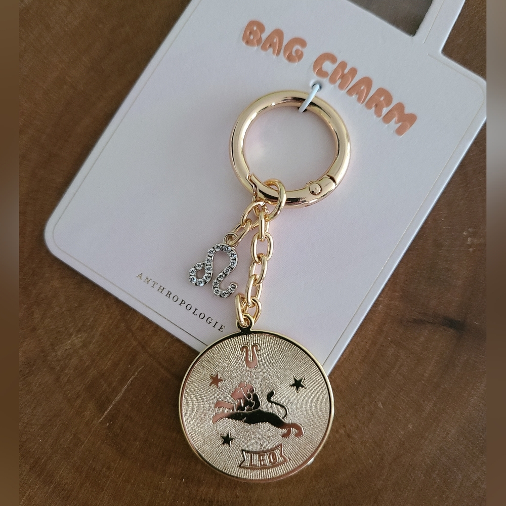 Anthropologie Gold Leo Zodiac Bag Charm